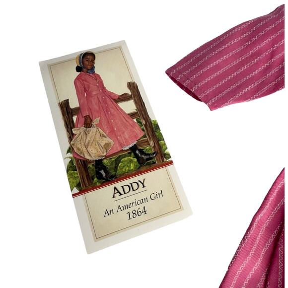 American Girl Addy Meet Outfit Doll Dress Black Socks Shoes Bloomers 1st Edition - Picture 10 of 12